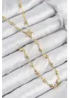 Pirinç Zirkon Taşlı Yıldız Model Gold Renk Y Kolye