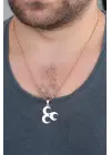 Rose Renk Metal 3 Hilal Figürlü Erkek Kolye