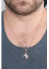 Rose Renk Metal Tuğra Figürlü Erkek Kolye
