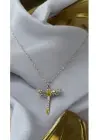 Sarı Taşlı Gümüş Renk Çelik Yusufcuk Kolye
