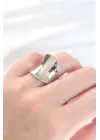 Silver Renk Ayarlanabilir Kavisli Ayna Yüzük