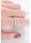 Sıralı Baget Taşlı Silver Renk Ayarlanabilir Yüzük