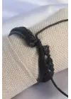Siyah Burgu Model Deri Erkek Bileklik