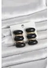 Siyah Vintage Model Gold Renk Kadın Küpe