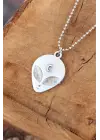 Top Zincirli Alien Tasarım Eskitme Gümüş Renk Kolye