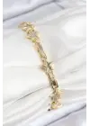 VIP Pirinç Zirkon Taşlı Yıldız Model Gold Renk Kadın Bileklik