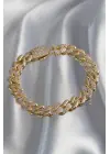 Vip Seri Gurmet Gold Renk Zirkon Taşlı Bileklik