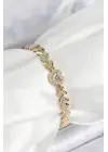 Xuping Pirinç Baget Kalp Model Gold Renk Kadın Bileklik