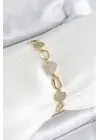 Xuping Pirinç Kalp ve Daire Model Gold Renk Kadın Bileklik