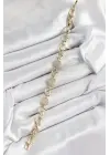 Xuping Pirinç Kalp ve Daire Model Gold Renk Kadın Bileklik