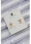 Xuping Rose Renk İnci Taşlı Düğüm Küpe