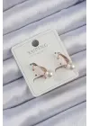 Xuping Rose Renk İnci Taşlı Ezme Küpe