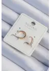 Xuping Rose Renk Zirkon Taşlı Ay Model Earcuff Küpe