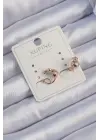 Xuping Rose Renk Zirkon Taşlı Bombeli Topçuk Earcuff Küpe