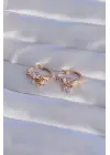 XUPİNG Rose Renk Zirkon Taşlı Halka Küpe