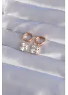 XUPİNG Rose Renk Zirkon Taşlı Halka Küpe
