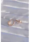 XUPİNG Rose Renk Zirkon Taşlı Halka Küpe