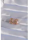 XUPİNG Rose Renk Zirkon Taşlı Samanyolu Model Halka Küpe