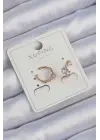 Xuping Rose Renk Zirkon Taşlı Yıldız Model Earcuff Küpe