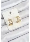 Xuping Zirkon Taşlı Çit Halka Model Gold Renk Kadın Küpe