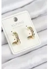 Xuping Zirkon Taşlı Halka Model Gold Renk Kadın Küpe