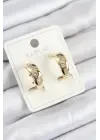 Xuping Zirkon Taşlı Halka Model Gold Renk Kadın Küpe