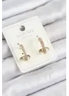 Xuping Zirkon Taşlı I Model Gold Renk Kadın Küpe