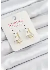 Xuping Zirkon Taşlı I Model Gold Renk Kadın Küpe