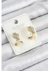 Xuping Zirkon Taşlı Kalp Model Gold Renk Kadın Küpe