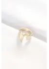 Y Harfli Altın Renk Ayarlanabilir Yüzük