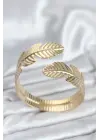 Yaprak Model Gold Renk Kadın Bileklik