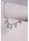 Yeni Sezon Crazy Yazılı Gümüş Renk Sallantılı Kadın Kolye