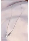 Yeni Sezon Crazy Yazılı Gümüş Renk Sallantılı Kadın Kolye