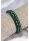 Yeşil Renk Deri İpli Erkek Bileklik
