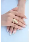 Yılan Figürlü Gold Renk Kadın Yüzük