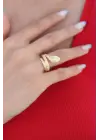 Yılan Figürlü Gold Renk Kadın Yüzük