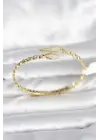 Yılan Model Pirinç Gold Renk Kadın Kelepçe Bileklik