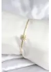 Yıldız Figürlü Gold Renk Pirinç Kadın Bileklik