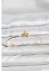 Yıldız Model Gold Renk Minimal Kelepçe Bilezik