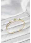 Yıldız Model Gold Renk Çelik Kadın Kelepçe Bileklik