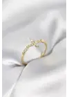 Yıldız Model Zirkon Taşlı Gold Renk Kadın Yüzük
