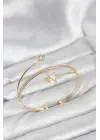 Yıldızlı Model Çelik Gold Renk Kadın Bileklik