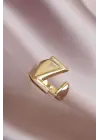 Z Harfli Altın Renk Ayarlamalı Metal Kadın Yüzük