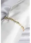 Zikzak Model Pirinç Gold Renk Bileklik