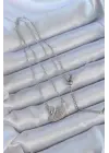  Zincir Gümüş  Zirkon Taşlı Kuğu Çelik Kolye