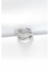 Zirkon Taşlı 2li Görünümlü Silver Renk Ayarlanabilir Bombe Yüzük