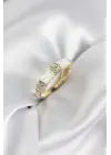 Zirkon Taşlı Kemik Model Gold Renk Kadın Yüzük