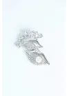 Zirkon Taşlı Metal Broş