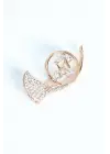 Zirkon Taşlı Metal Broş