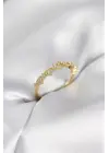 Zirkon Taşlı Pirinç Gold Renk Kadın Yüzük
